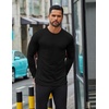 image:imageCOOFANDY Mens Long Sleeve T Shirts Casual Crew Neck Tee Shirts Lightweight Soft Pullover TopsBlack
