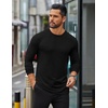 image:imageCOOFANDY Mens Long Sleeve T Shirts Casual Crew Neck Tee Shirts Lightweight Soft Pullover TopsBlack