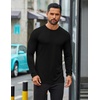 image:imageCOOFANDY Mens Long Sleeve T Shirts Casual Crew Neck Tee Shirts Lightweight Soft Pullover TopsBlack