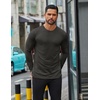 image:imageCOOFANDY Mens Long Sleeve T Shirts Casual Crew Neck Tee Shirts Lightweight Soft Pullover TopsDark Grey