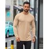 image:imageCOOFANDY Mens Long Sleeve T Shirts Casual Crew Neck Tee Shirts Lightweight Soft Pullover TopsKhaki