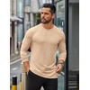 image:imageCOOFANDY Mens Long Sleeve T Shirts Casual Crew Neck Tee Shirts Lightweight Soft Pullover TopsKhaki