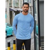 image:imageCOOFANDY Mens Long Sleeve T Shirts Casual Crew Neck Tee Shirts Lightweight Soft Pullover TopsLight Blue