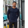 image:imageCOOFANDY Mens Long Sleeve T Shirts Casual Crew Neck Tee Shirts Lightweight Soft Pullover TopsNavy Blue