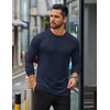 image:imageCOOFANDY Mens Long Sleeve T Shirts Casual Crew Neck Tee Shirts Lightweight Soft Pullover TopsNavy Blue