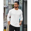 image:imageCOOFANDY Mens Long Sleeve T Shirts Casual Crew Neck Tee Shirts Lightweight Soft Pullover TopsWhite