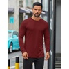 image:imageCOOFANDY Mens Long Sleeve T Shirts Casual Crew Neck Tee Shirts Lightweight Soft Pullover TopsWine Red