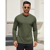 image:imageCOOFANDY Mens Long Sleeve T Shirts Crew Neck Casual Basic Tee Shirt Lightweight Pullover Shirts1 Packarmy Green