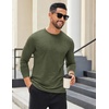 image:imageCOOFANDY Mens Long Sleeve T Shirts Crew Neck Casual Basic Tee Shirt Lightweight Pullover Shirts1 Packarmy Green