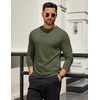 image:imageCOOFANDY Mens Long Sleeve T Shirts Crew Neck Casual Basic Tee Shirt Lightweight Pullover Shirts1 Packarmy Green