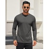 image:imageCOOFANDY Mens Long Sleeve T Shirts Crew Neck Casual Basic Tee Shirt Lightweight Pullover Shirts1 Packdark Gray