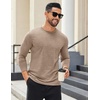 image:imageCOOFANDY Mens Long Sleeve T Shirts Crew Neck Casual Basic Tee Shirt Lightweight Pullover Shirts1 Packkhaki