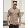 image:imageCOOFANDY Mens Long Sleeve T Shirts Crew Neck Casual Basic Tee Shirt Lightweight Pullover Shirts1 Packkhaki