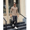 image:imageCOOFANDY Mens Long Sleeve T Shirts Crew Neck Casual Basic Tee Shirt Lightweight Pullover Shirts1 Packkhaki