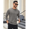 image:imageCOOFANDY Mens Long Sleeve T Shirts Crew Neck Casual Basic Tee Shirt Lightweight Pullover Shirts1 Packlight Gray