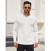 image:imageCOOFANDY Mens Long Sleeve T Shirts Crew Neck Casual Basic Tee Shirt Lightweight Pullover Shirts1 Packwhite