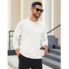 image:imageCOOFANDY Mens Long Sleeve T Shirts Crew Neck Casual Basic Tee Shirt Lightweight Pullover Shirts1 Packwhite