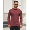 image:imageCOOFANDY Mens Long Sleeve T Shirts Crew Neck Casual Basic Tee Shirt Lightweight Pullover Shirts1 Packwine Red