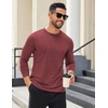 image:imageCOOFANDY Mens Long Sleeve T Shirts Crew Neck Casual Basic Tee Shirt Lightweight Pullover Shirts1 Packwine Red
