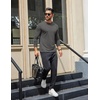 image:imageCOOFANDY Mens Long Sleeve T Shirts Crew Neck Casual Basic Tee Shirt Lightweight Pullover Shirts3 PackblackDark GrayWine Red