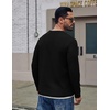 image:imageCOOFANDY Mens Long Sleeve Tee Shirts Cotton Waffle Crewneck Pullover Tshirts with Contrast TrimBlack  Light Grey Trim