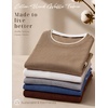 image:imageCOOFANDY Mens Long Sleeve Tee Shirts Cotton Waffle Crewneck Pullover Tshirts with Contrast TrimRed  Black Trim
