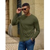 image:imageCOOFANDY Mens Long Sleeve Tee Shirts Crew Neck TShirt Casual Pullover Basic Tees Soft Stretch TshirtsArmy Green