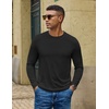 image:imageCOOFANDY Mens Long Sleeve Tee Shirts Crew Neck TShirt Casual Pullover Basic Tees Soft Stretch TshirtsBlack