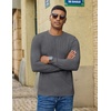 image:imageCOOFANDY Mens Long Sleeve Tee Shirts Crew Neck TShirt Casual Pullover Basic Tees Soft Stretch TshirtsBlackgrey