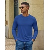 image:imageCOOFANDY Mens Long Sleeve Tee Shirts Crew Neck TShirt Casual Pullover Basic Tees Soft Stretch TshirtsBlacknavy