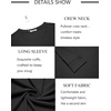image:imageCOOFANDY Mens Long Sleeve Tee Shirts Crew Neck TShirt Casual Pullover Basic Tees Soft Stretch TshirtsBlackwhite