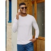 image:imageCOOFANDY Mens Long Sleeve Tee Shirts Crew Neck TShirt Casual Pullover Basic Tees Soft Stretch TshirtsBlackwhite