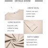 image:imageCOOFANDY Mens Long Sleeve Tee Shirts Crew Neck TShirt Casual Pullover Basic Tees Soft Stretch TshirtsLight Apricot