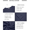 image:imageCOOFANDY Mens Long Sleeve Tee Shirts Crew Neck TShirt Casual Pullover Basic Tees Soft Stretch TshirtsNavy