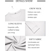 image:imageCOOFANDY Mens Long Sleeve Tee Shirts Crew Neck TShirt Casual Pullover Basic Tees Soft Stretch TshirtsWhite