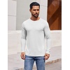 image:imageCOOFANDY Mens Long Sleeve Tee Shirts Crew Neck TShirt Casual Pullover Basic Tees Soft Stretch TshirtsWhite