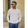 image:imageCOOFANDY Mens Long Sleeve Tee Shirts Crew Neck TShirt Casual Pullover Basic Tees Soft Stretch TshirtsWhite