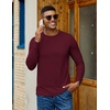 image:imageCOOFANDY Mens Long Sleeve Tee Shirts Crew Neck TShirt Casual Pullover Basic Tees Soft Stretch TshirtsWine Red