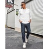image:imageCOOFANDY Mens Long Sleeve Tee Shirts Stretch Crew Neck Thermal Shirts Casual T Shirts for MenAwhite