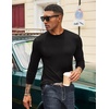image:imageCOOFANDY Mens Long Sleeve Tee Shirts Stretch Crew Neck Thermal Shirts Casual T Shirts for MenBlack