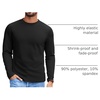 image:imageCOOFANDY Mens Long Sleeve Tee Shirts Stretch Crew Neck Thermal Shirts Casual T Shirts for MenBlack