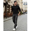 image:imageCOOFANDY Mens Long Sleeve Tee Shirts Stretch Crew Neck Thermal Shirts Casual T Shirts for MenBlack