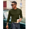 image:imageCOOFANDY Mens Long Sleeve Tee Shirts Stretch Crew Neck Thermal Shirts Casual T Shirts for MenDark Army Green