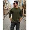 image:imageCOOFANDY Mens Long Sleeve Tee Shirts Stretch Crew Neck Thermal Shirts Casual T Shirts for MenDark Army Green
