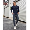 image:imageCOOFANDY Mens Long Sleeve Tee Shirts Stretch Crew Neck Thermal Shirts Casual T Shirts for MenDark Blue
