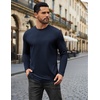 image:imageCOOFANDY Mens Long Sleeve Tee Shirts Stretch Crew Neck Thermal Shirts Casual T Shirts for MenDark Blue