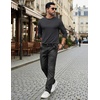 image:imageCOOFANDY Mens Long Sleeve Tee Shirts Stretch Crew Neck Thermal Shirts Casual T Shirts for MenDark Grey