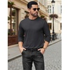 image:imageCOOFANDY Mens Long Sleeve Tee Shirts Stretch Crew Neck Thermal Shirts Casual T Shirts for MenDark Grey