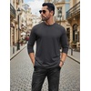 image:imageCOOFANDY Mens Long Sleeve Tee Shirts Stretch Crew Neck Thermal Shirts Casual T Shirts for MenDark Grey