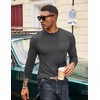 image:imageCOOFANDY Mens Long Sleeve Tee Shirts Stretch Crew Neck Thermal Shirts Casual T Shirts for MenDark Grey